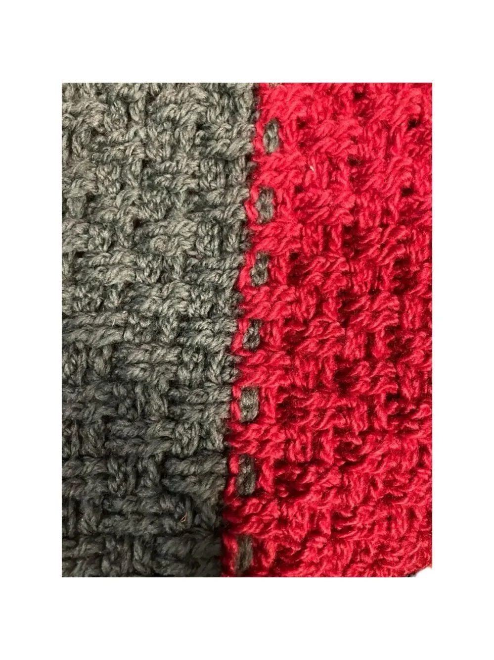 Handcrafted Red Green Crochet Hat Scarf Set 100% Silk Yarn 8 Inch Hat 44 Scarf